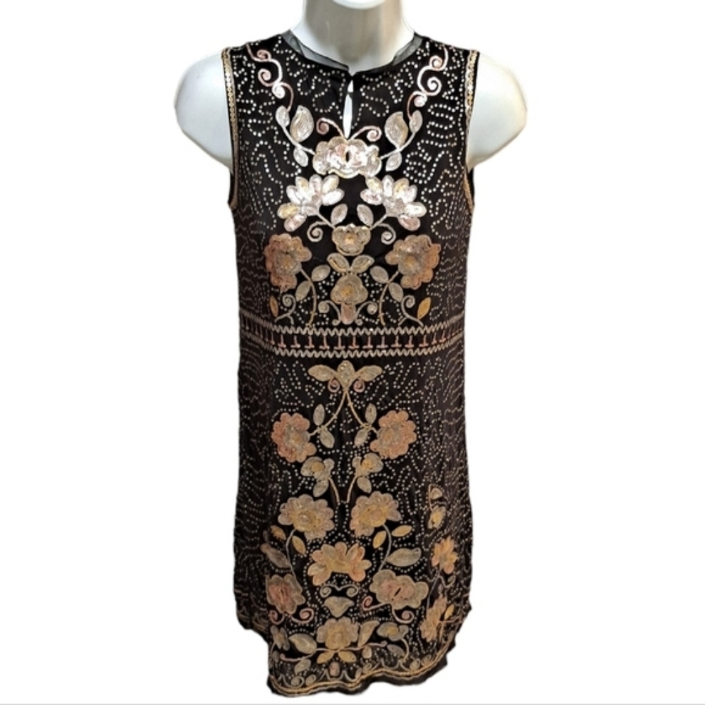 Chelsea & Violet Black Sequined Sleeveless Dress. Size XL NWT